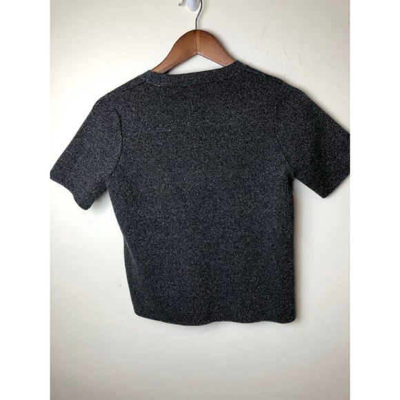 ZARA Knit grey short sleeve Sz L - Picture 3 of 3
